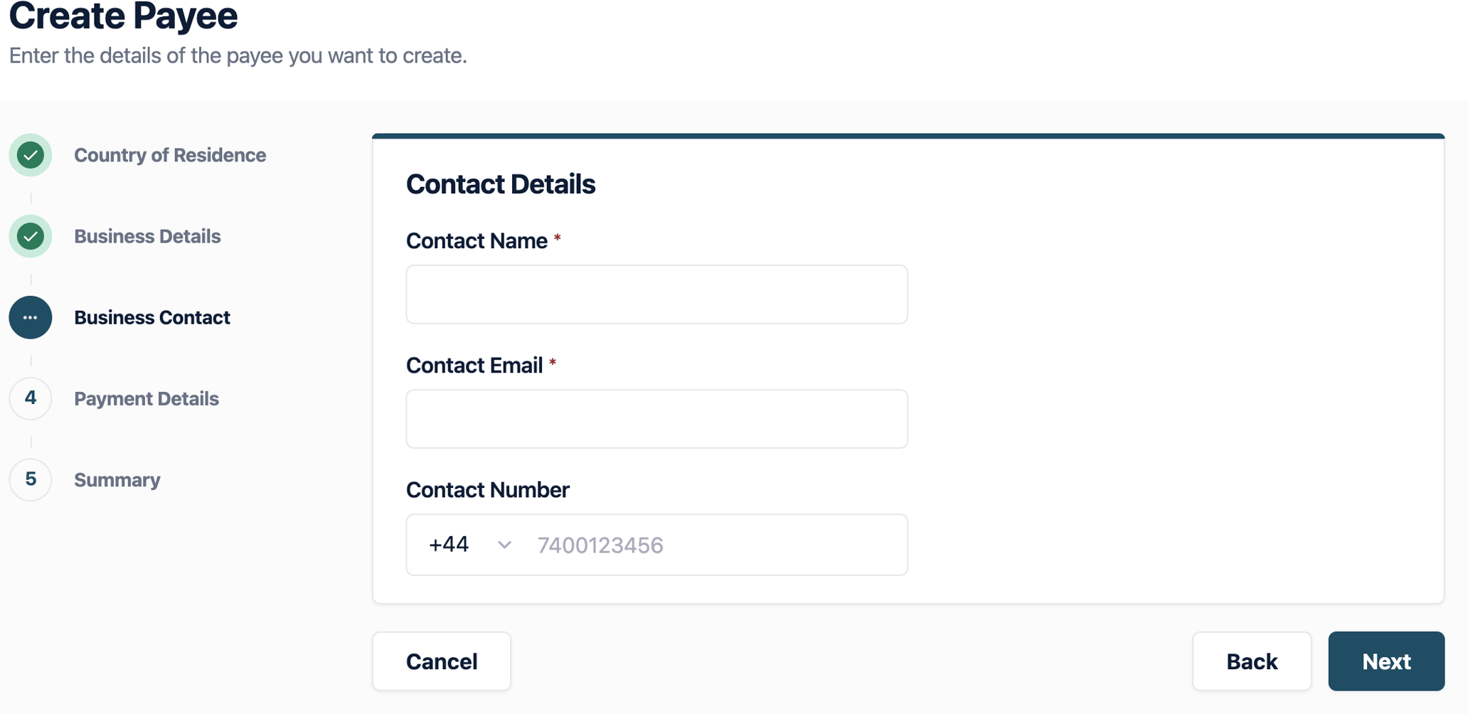 How to create a payee.