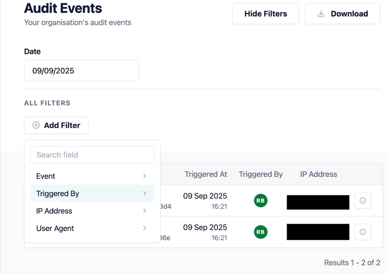 How to access user audit logs.